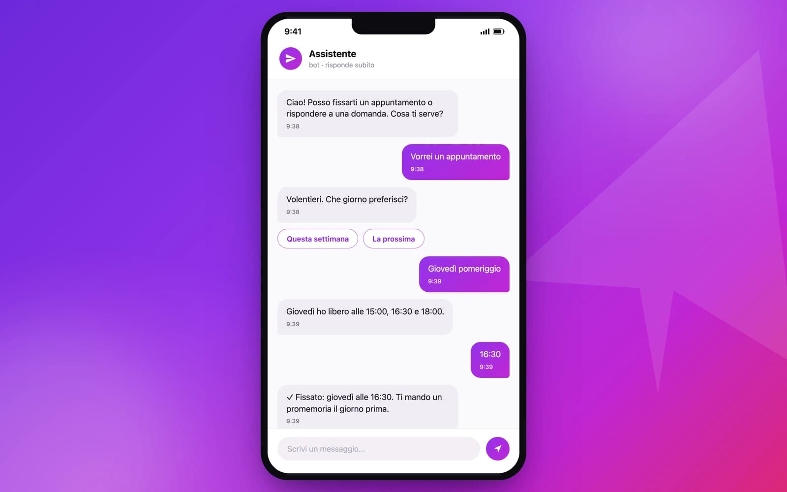 Conversazione con un bot: da un messaggio vocale nascono contenuti pronti da controllare