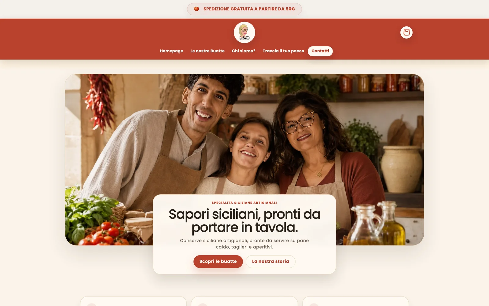 Pagina prodotto dell’e-commerce di conserve artigianali Le Buatte di Carmelina