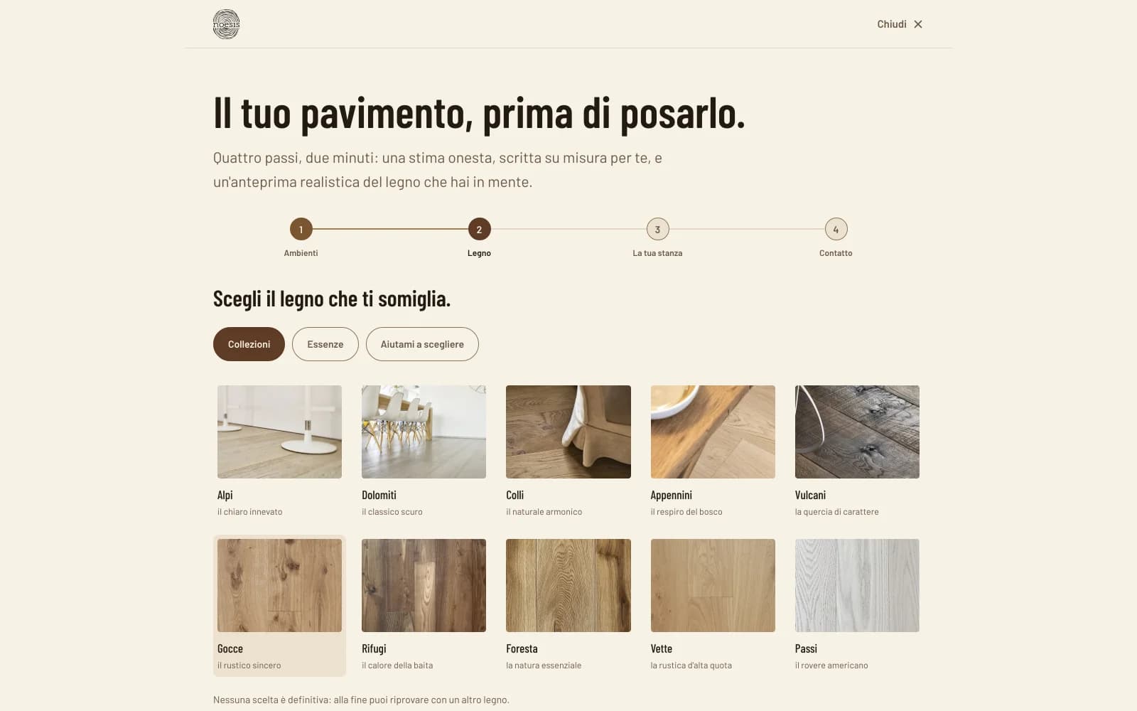 Simulatore AI: lo stesso salotto con tre pavimenti in legno diversi a confronto